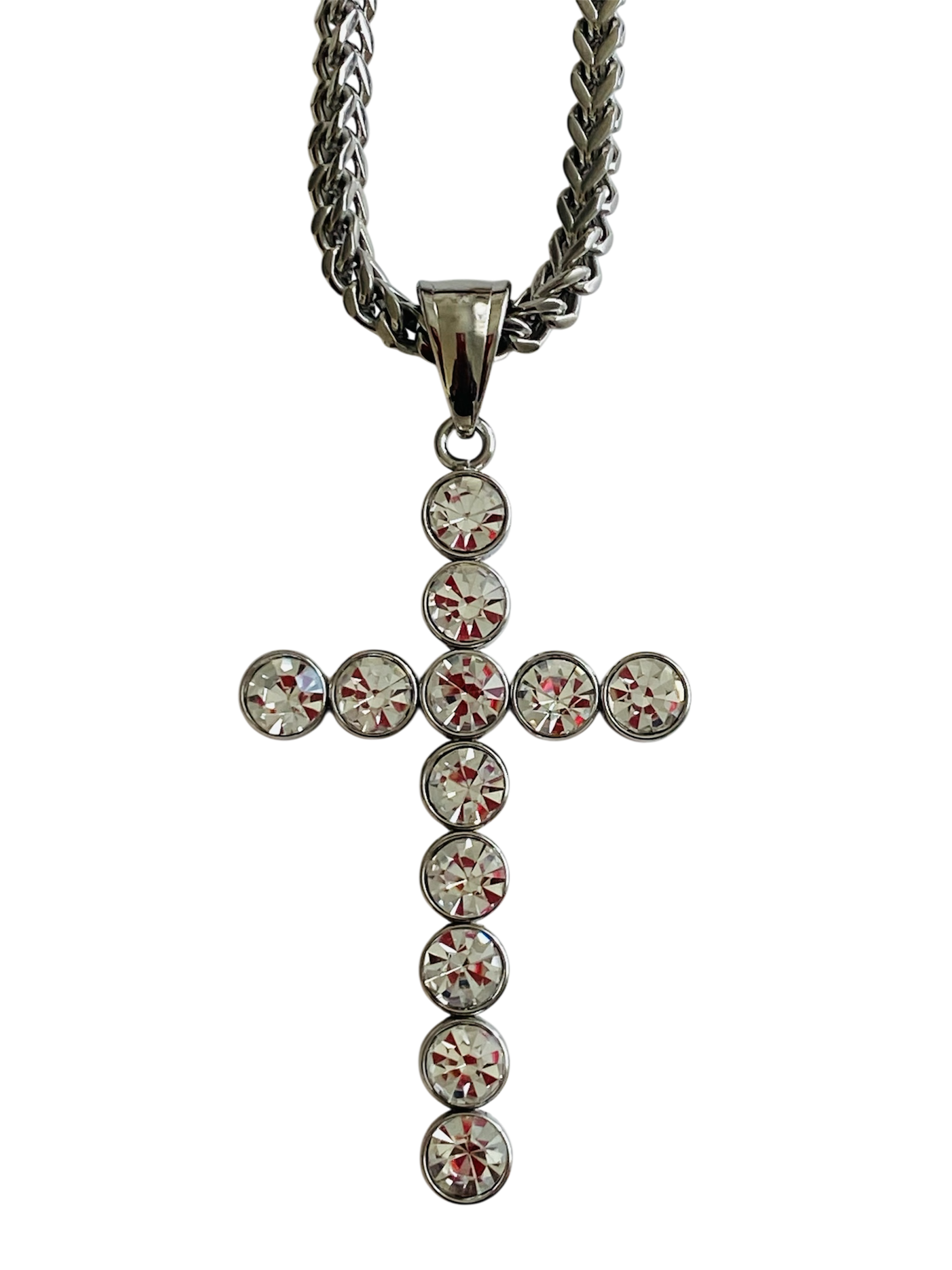 Stud Cross Necklace