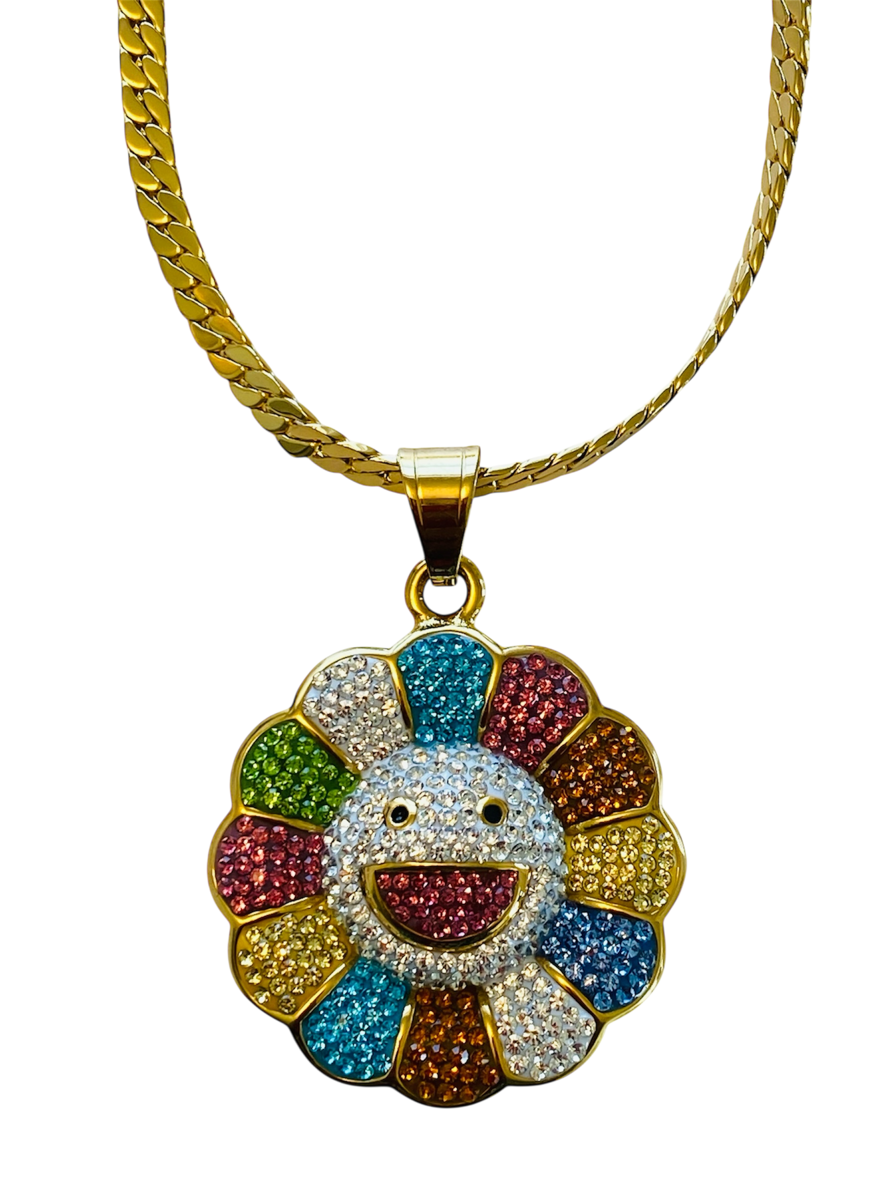 Daisy Rainbow Necklace Gold