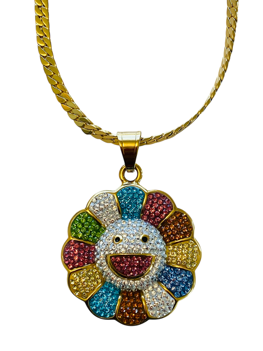 Daisy Rainbow Necklace Gold