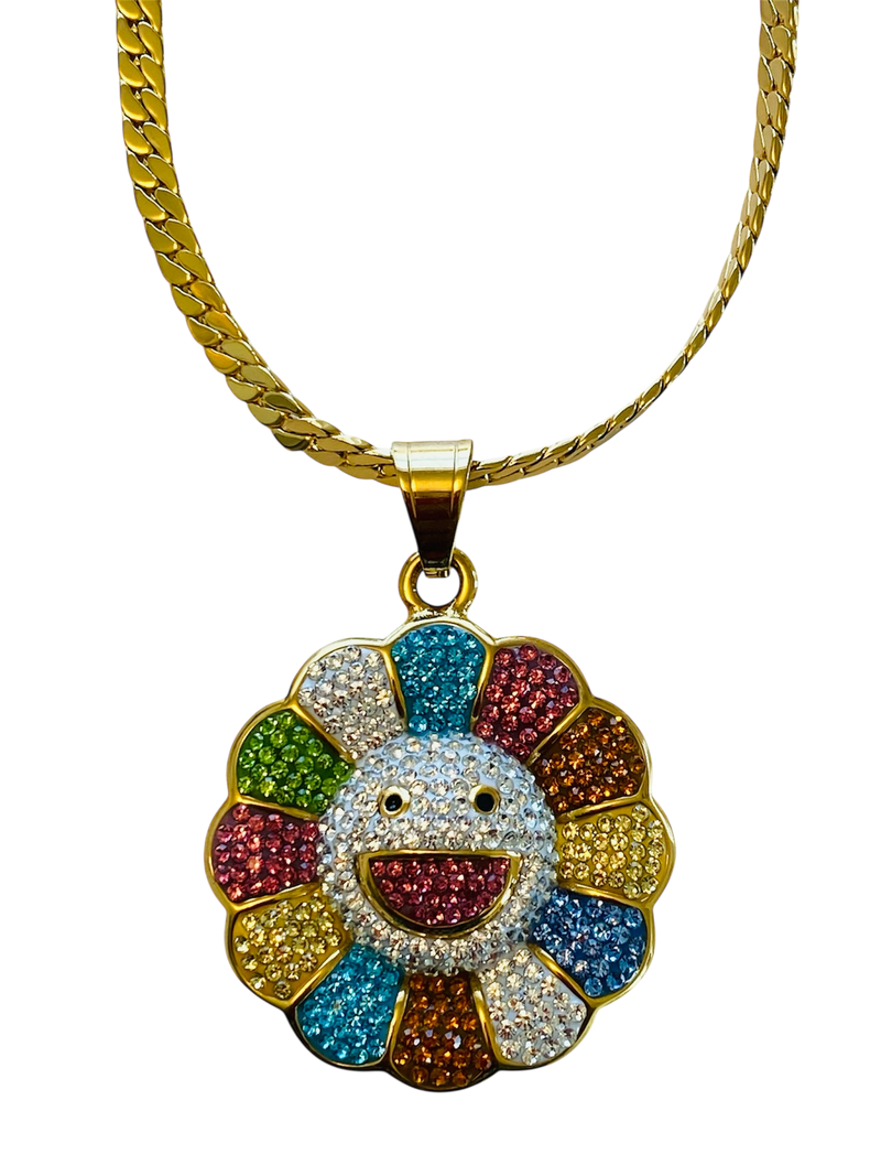 Daisy Rainbow Necklace Gold