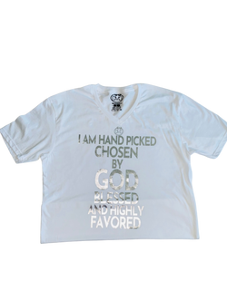 SILVER WHITE T-SHIRT HAND PICKED